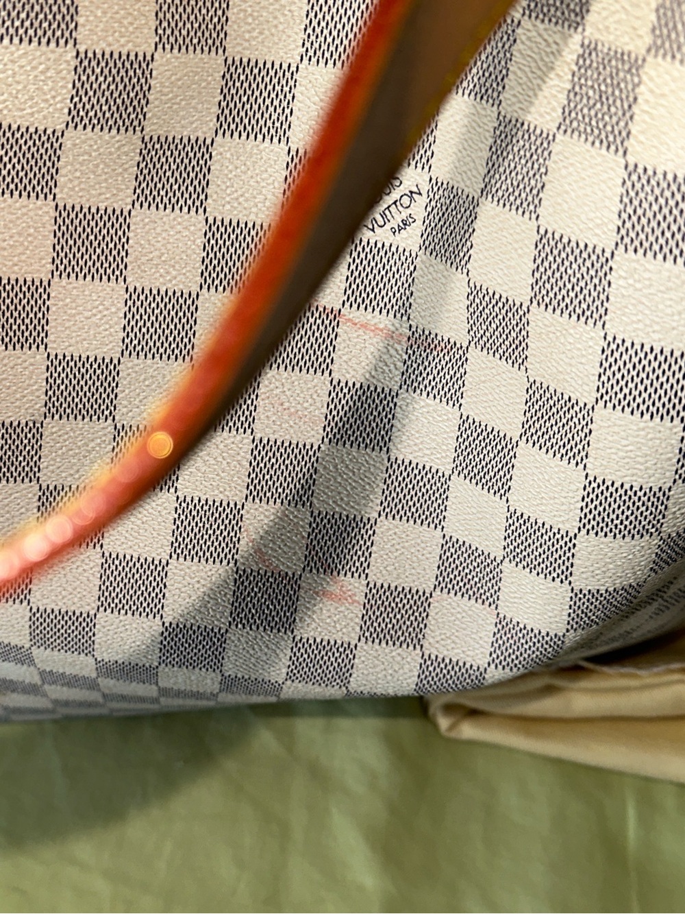 Louis Vuitton Damier Azur Canvas Shoulder Bag with Tan Trim - Picture 6 of 12